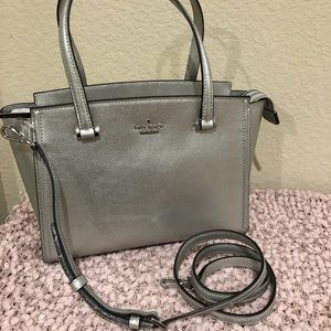 Kate spade silver metallic satchel